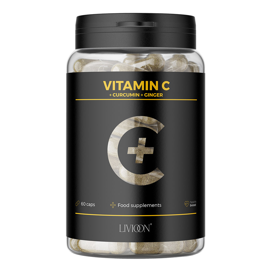Witamina C z kurkumą i imbirem - 60 kaps.
